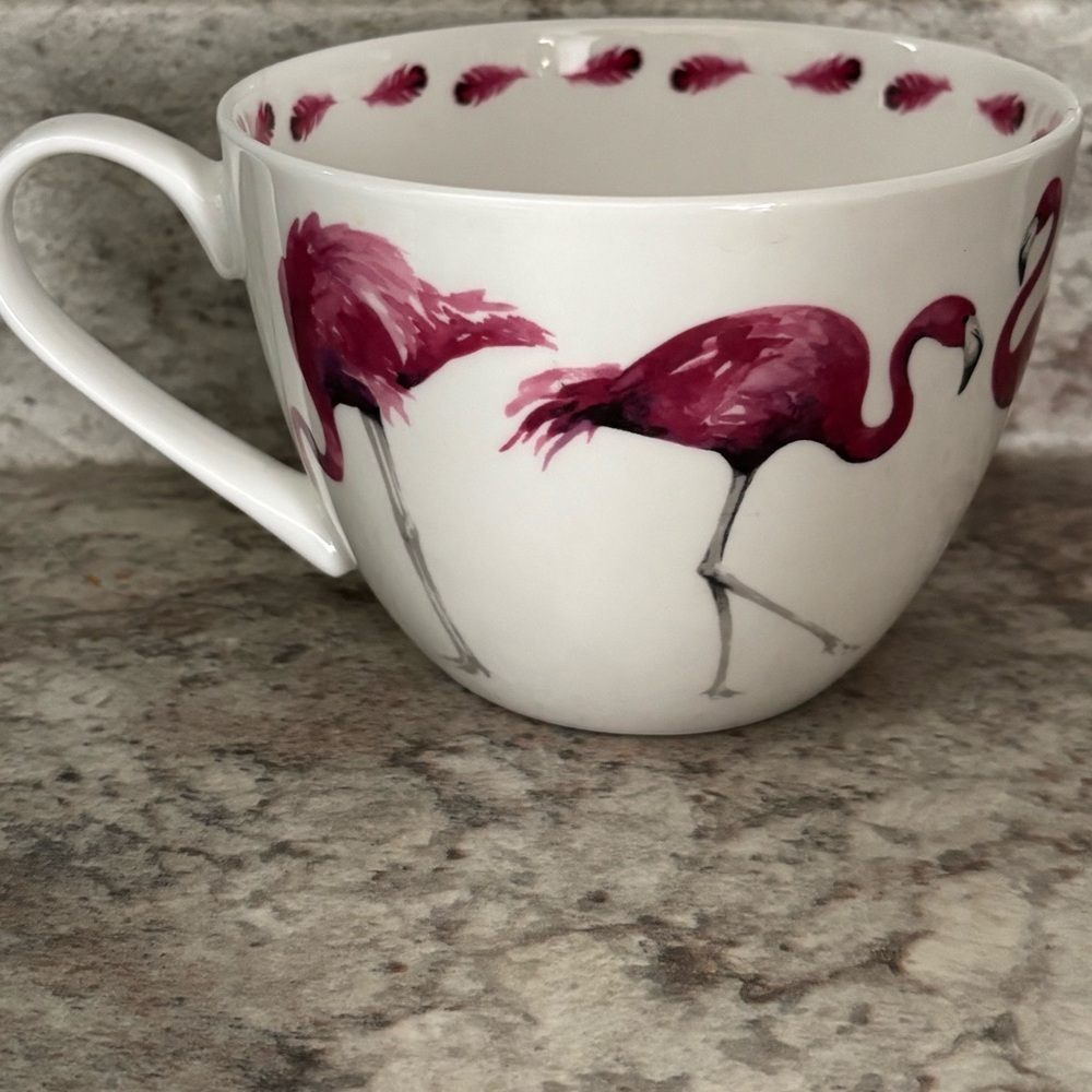 Portobello by Design pretty in pink FLAMINGO MUG bowl England BONE CHINA 20oz - Picture 4 of 7
